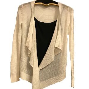Charlotte Russe Ivory Drapery Waterfall Cardigan Sweater Small